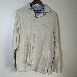 Tommy Hilfiger Beige and Blue Collar Polo